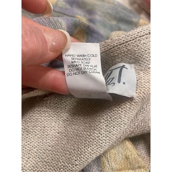 Gabriella T Linen Blend Full Zip Maximalist Cardigan Sz. S.  Made in Italy. - Picture 12 of 12